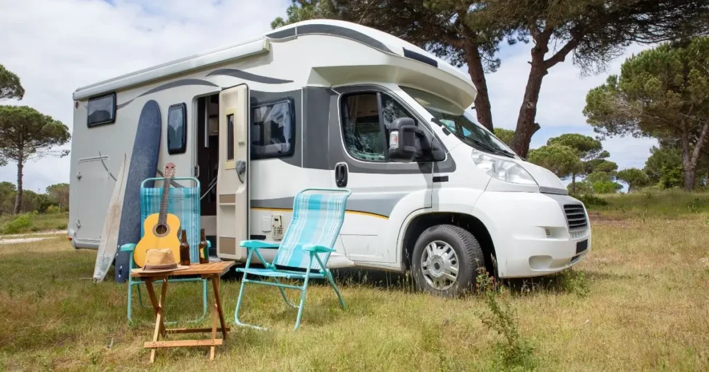 road trip in a camping car in France.