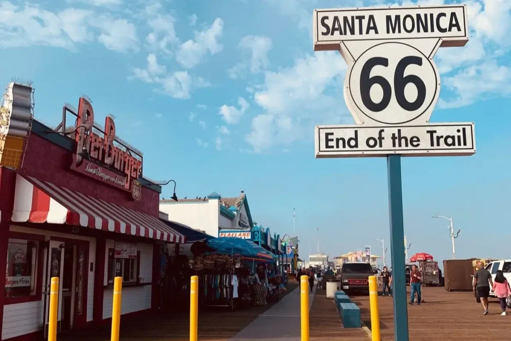 End of the Trail sign Santa Monica Pier Route 66